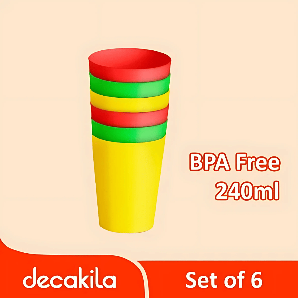 Decakila Ensemble de gobelets en plastique 6 pièces - KMTT128P-3