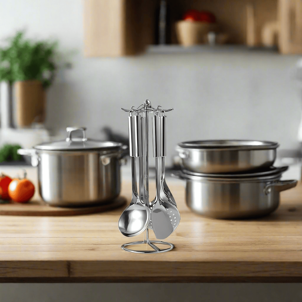 Decakila Ensemble d'ustensiles de cuisine 7 pièces en acier inoxydable - KMTT147M-2