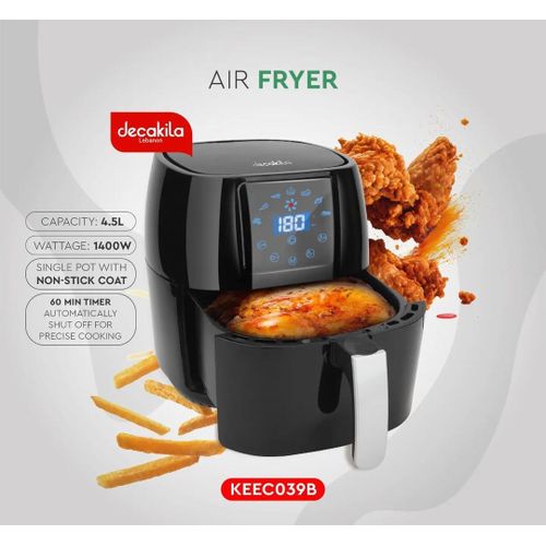 Decakila Friteuse 5,5L à air électrique / 1500W Avec Écran Tactile KEEC102B-2