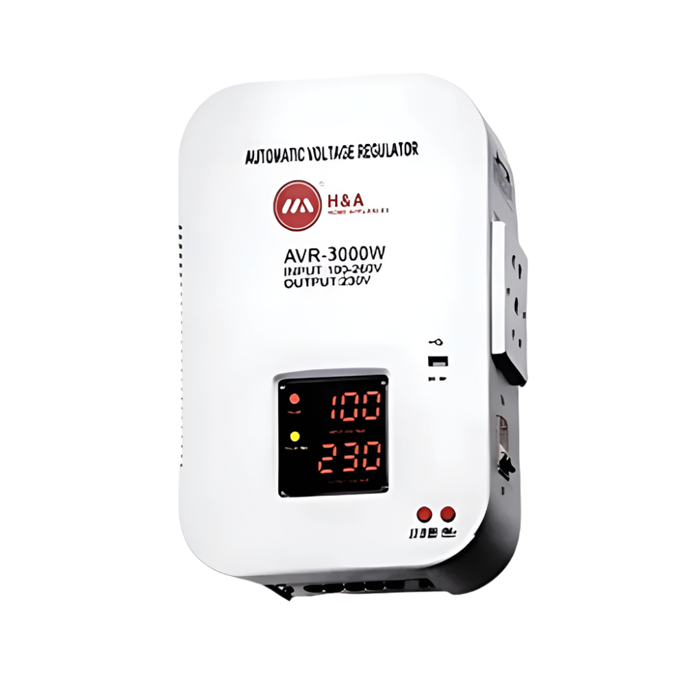Stabilisateur de régulateur de tension mural numérique H&A 3000 W - H&A-WM-3000W