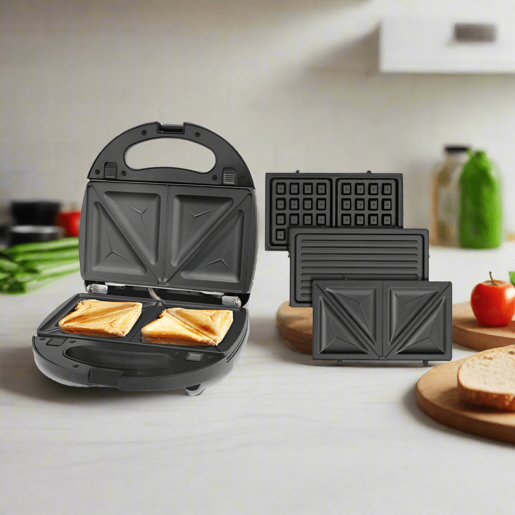 Decakila Machine à sandwich LED 3 en 1 750 W - KEEC048M-2