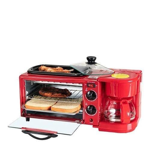 Decakila - Machine de petit-déjeuner 3 en 1 - Poêle à frire - Four grille-pain - Machine à café - KEEV003R-3