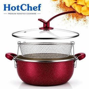 Friteuse 24 cm avec Panier en Acier Inoxydable et Couvercle en Verre (Copie)
