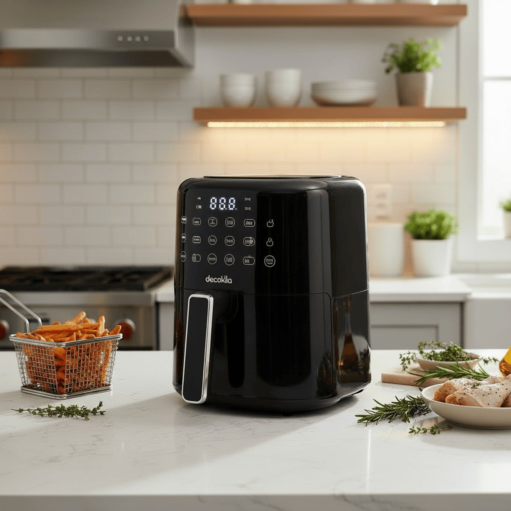 Friteuse à air numérique noire Decakila 4,5 L 1400 W - KEEC100B-2