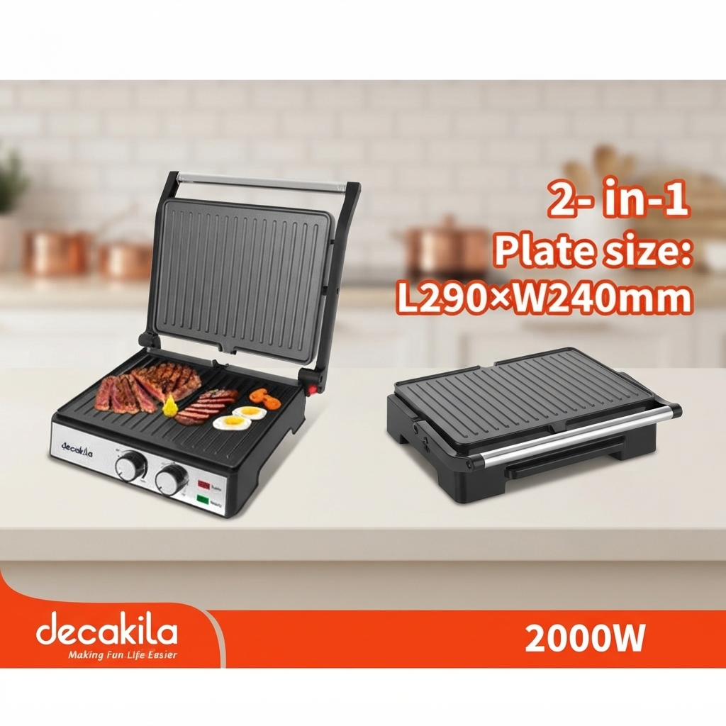 Grill de contact/sandwichs, paninis et autres grillades Decakila 2000W - KEEC031B