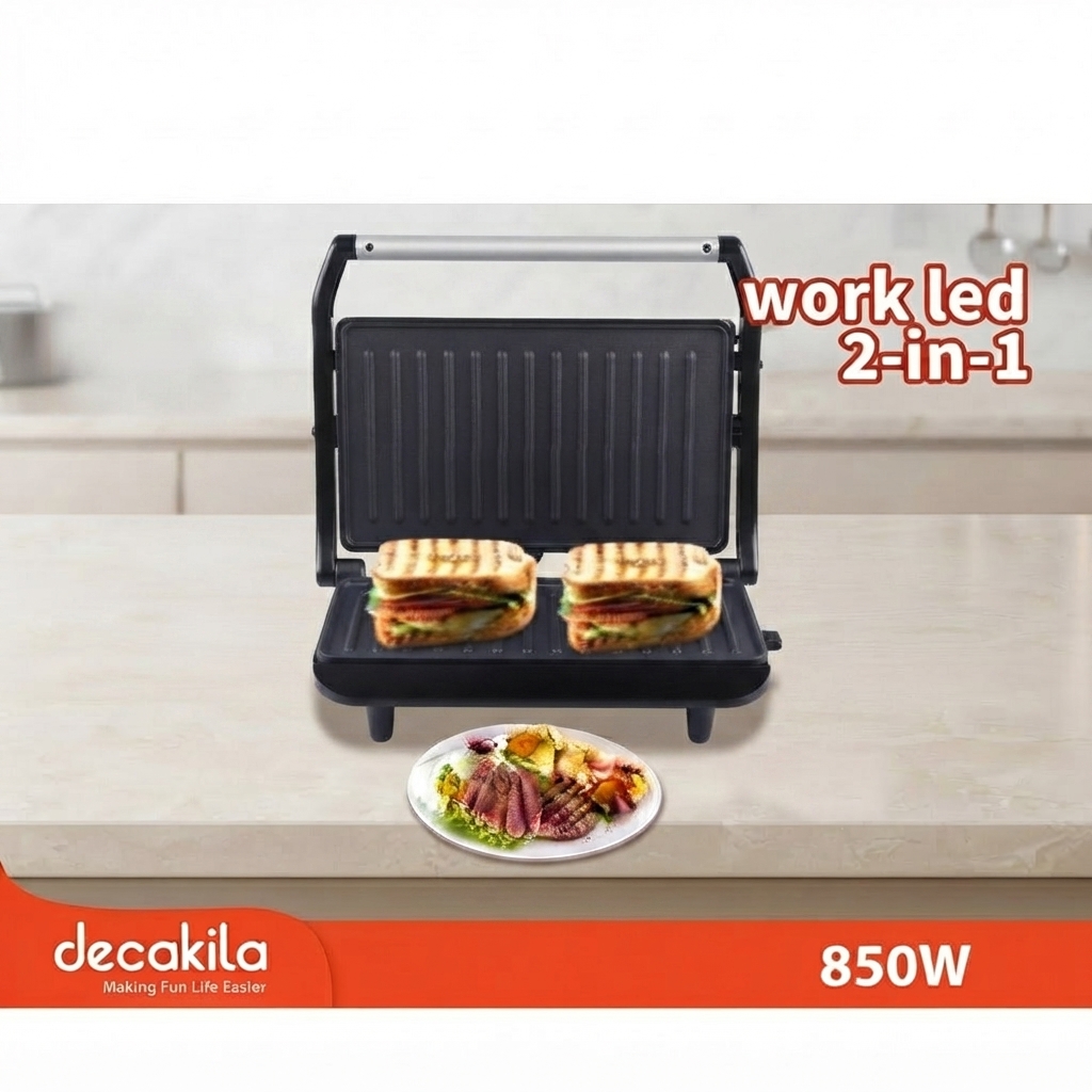 Grill de contact/sandwichs, paninis et autres grillades Decakila - 850W - KEEC049M