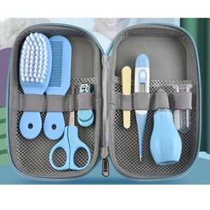 Kit De Soins De Bébé Portable 8 En 1, Ensemble De Cadeau - Bleu