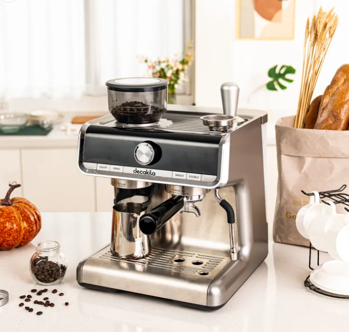 Machine à café expresso Decakila Kecf010m avec broyeur intégré, pompe à pression puissante de 15 bars et 1350 W-1