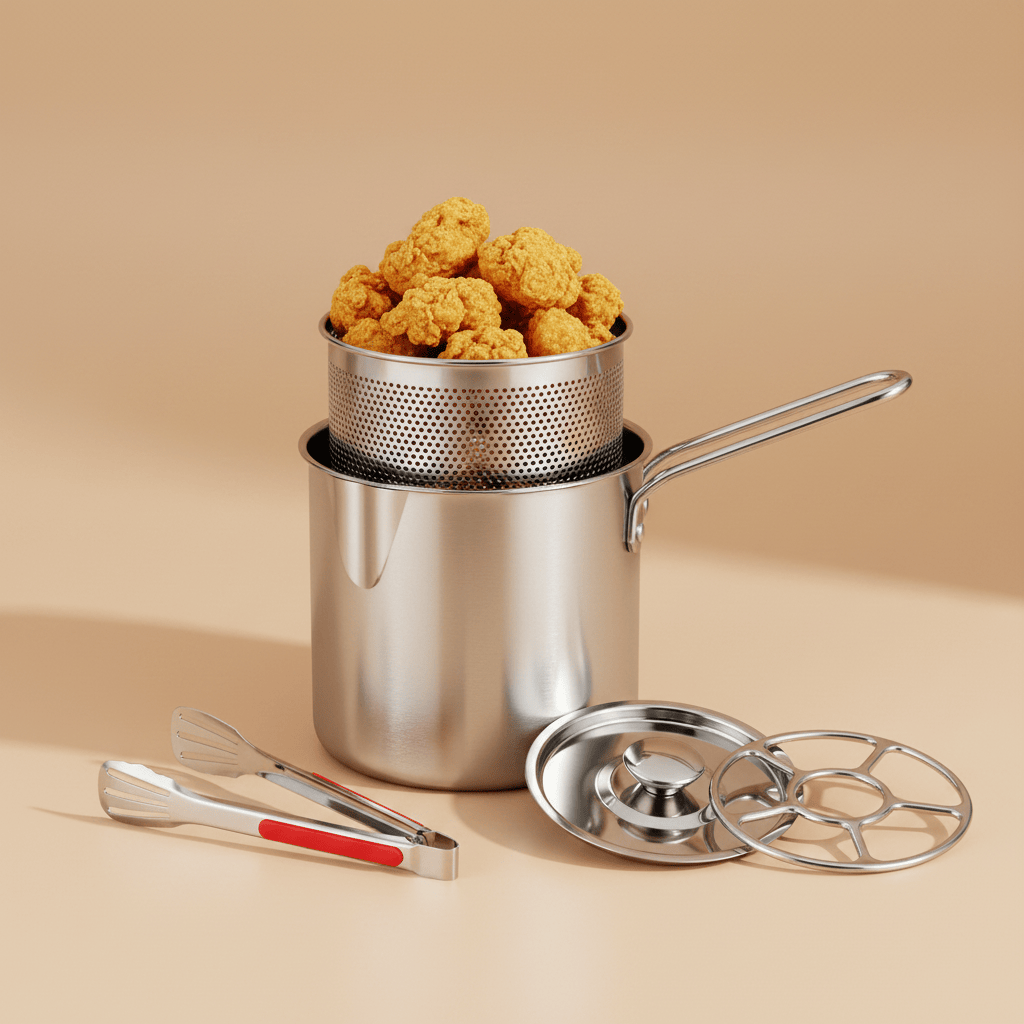 Marmite à friteuse en acier inoxydable Decakila 1,5 L - KMEP051M-1