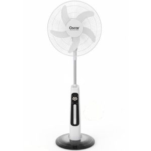 Oscar Ventilateur Rechargeable A Pied 18 Pouces Ultra Solide Avec Télécommande (OSC-300A18) - Blanc - Garantie 12 Mois