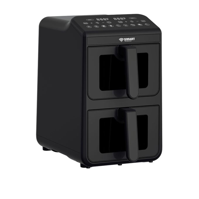 SMART TECHNOLOGY Air Fryer Double Panier Smart 10L Digital (STPE-889W) – 2460W, Sans Huile (80% de Gras en Moins) - Tactile- Design Élégant Noir / Garantie 3 Mois-3
