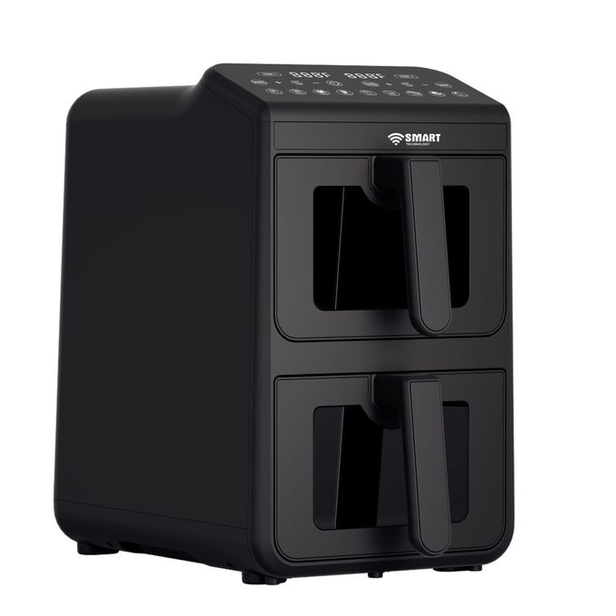 SMART TECHNOLOGY Air Fryer Double Panier Smart 10L Digital (STPE-889W) – 2460W, Sans Huile (80% de Gras en Moins) - Tactile- Design Élégant Noir / Garantie 3 Mois-4
