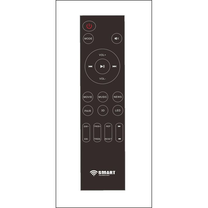 SMART TECHNOLOGY Barre De Son Modèle STHA-1005W (6.1ch - 500W) - USB / Bluetooth / Entrée AUX / HDMI (ARC) / Optique, Avec Télécommande- Noir- Garantie 3 Mois-6