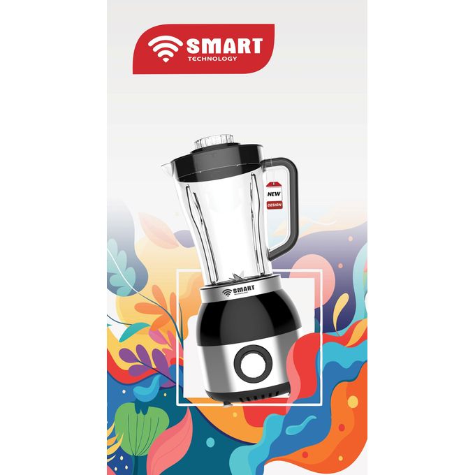 SMART TECHNOLOGY Blender Multifonctions (STPE-8032P) Avec Bol Incassable Résistant à L'eau/ Moteur En Cuivre Pur - 600 W- 1.8 L-  Gris / Garantie 3-4