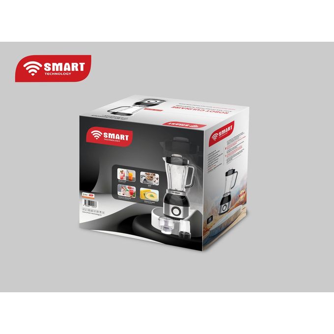 SMART TECHNOLOGY Blender Multifonctions (STPE-8032P) Avec Bol Incassable Résistant à L'eau/ Moteur En Cuivre Pur - 600 W- 1.8 L-  Gris / Garantie 3-6