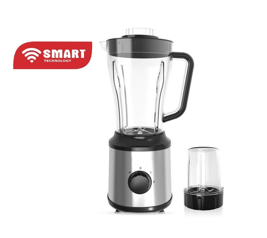 SMART TECHNOLOGY Blender Multifonctions (STPE-8034P) Avec Bol Incassable Résistant à L'eau /Moteur En Cuivre Pur- 600 W - 1.8 L-  Gris / Garantie 3-8