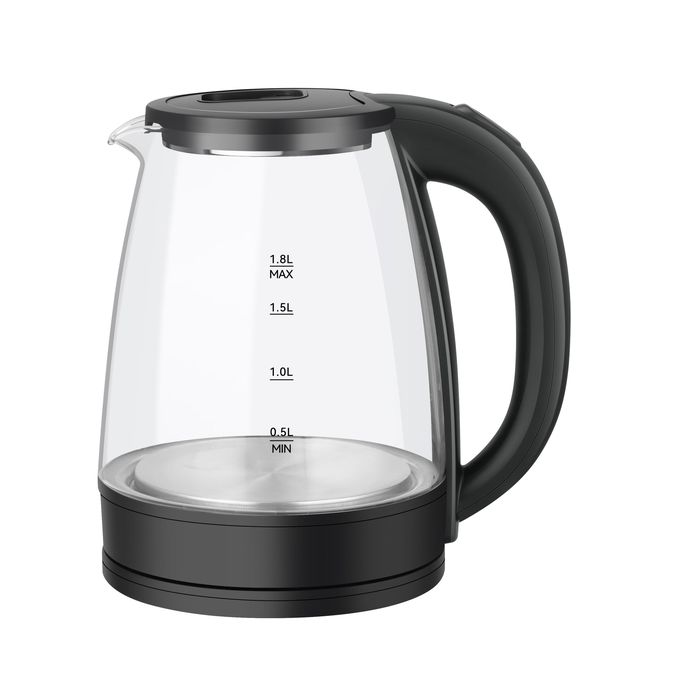 SMART TECHNOLOGY Bouilloire Électrique En Verre Transparent - Sans Fil Automatique _STPE-991V_Haute Puissance, 1500W, 1.8L, Protection Contre L'Ébullition À Sec, Écologique/ Finition noire épurée / Garantie 3 Mois-2