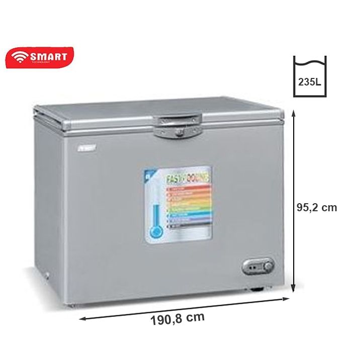 SMART TECHNOLOGY Congélateur Couché Avec Vitre à L Intérieur STCC-275V - 235 L - GRIS - Garantie 12 Mois-2