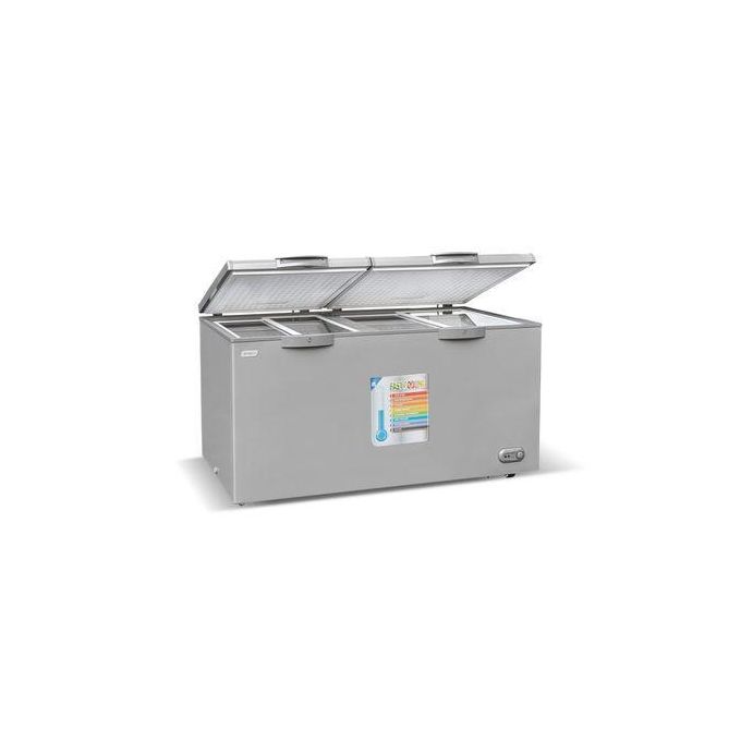 SMART TECHNOLOGY Congélateur Horizontal 2 Battants 520L(STCC-640VW) – Avec Vitre Blanche à L’Intérieur / Grille à L'Arrière / Gris - Garantie 12 Mois-3