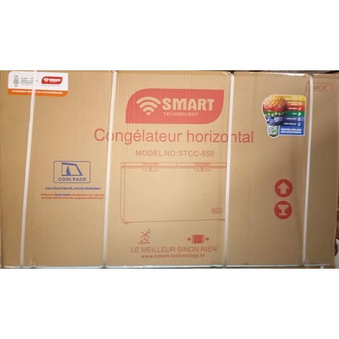 SMART TECHNOLOGY Congélateur Horizontal COOL PACK -2 Battants 423L(STCC-550VW) - Blanc Intérieur + vitrée / Avec Grille à l’Arrière -Gris / Garantie 12 Mois.-4