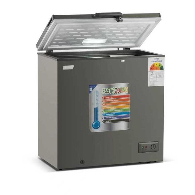 SMART TECHNOLOGY Congélateur Horizontal  Smart – 157L – Modèle STCC-241_Finition grise  _Avec Grille Arrière – Système de verrouillage inclus – Garantie 12 mois-3