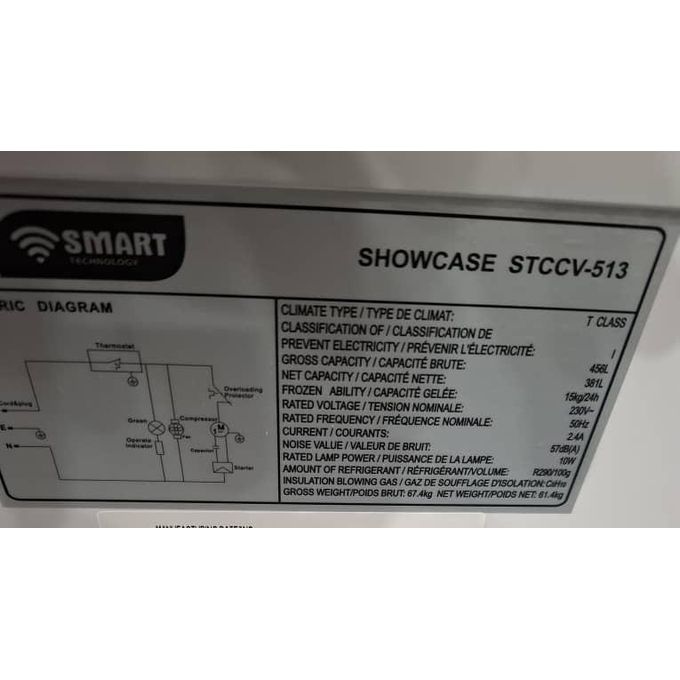 SMART TECHNOLOGY Congélateur Horizontal Vitré (STCCV-513) – 456 Litres – Blanc – Garantie 12 Mois-3