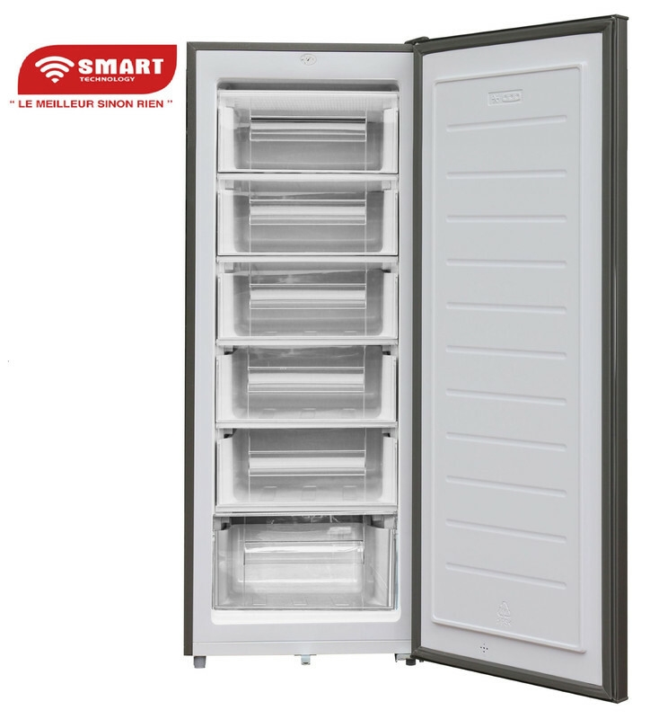 SMART TECHNOLOGY Congélateur Vertical 6 Tiroirs 180L (STCD-335K) - Gris / Avec grille à l'arrière - Garantie 12 Mois-6