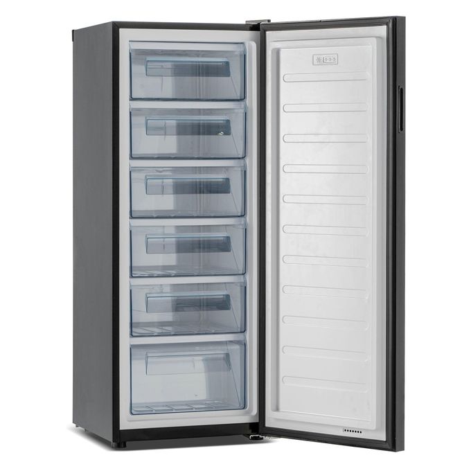 SMART TECHNOLOGY Congélateur Vertical Smart 190 Litres (STCD-348) – Design Argent Élégant avec 6 Tiroirs, Poignée raffinée, Système de Verrouillage par Clé, Grille à l'arrière et Garantie 12 Mois.-3
