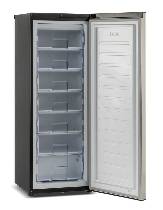 SMART TECHNOLOGY Congélateur Vertical Smart 258L (STCD-358) – Design Gris Élégant avec 7 Tiroirs, Poignée raffinée, Système de Verrouillage par Clé, Grille à l'arrière et Garantie 12 Mois.-6