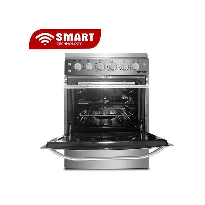 SMART TECHNOLOGY Cuisinière 4 Feux Automatique Avec FOUR 60x60 SMART(STC-6060SC) -INOX- Garantie 6 Mois-3
