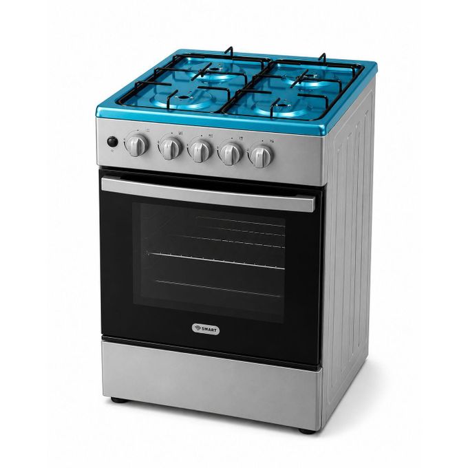 SMART TECHNOLOGY Cuisinière À Gaz 4 Feux Avec Four, Gril & Couvercle En Verre (STC-5050MS) - Plateau Inclus - Finition Inox - Garantie 6 Mois.-3