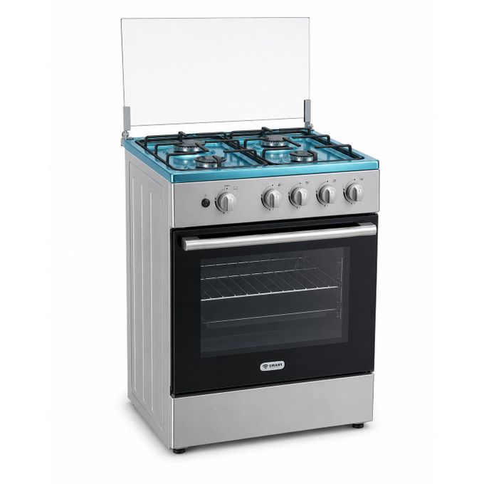 SMART TECHNOLOGY Cuisinière À Gaz 4 Feux Avec Four, Gril & Couvercle En Verre (STC-5060MS) - Plateau Inclus - Finition Inox - Garantie 6 Mois.-3