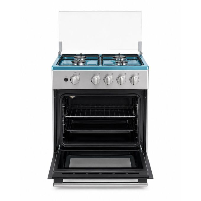 SMART TECHNOLOGY Cuisinière À Gaz 4 Feux Avec Four, Gril & Couvercle En Verre (STC-5060MS) - Plateau Inclus - Finition Inox - Garantie 6 Mois.-4