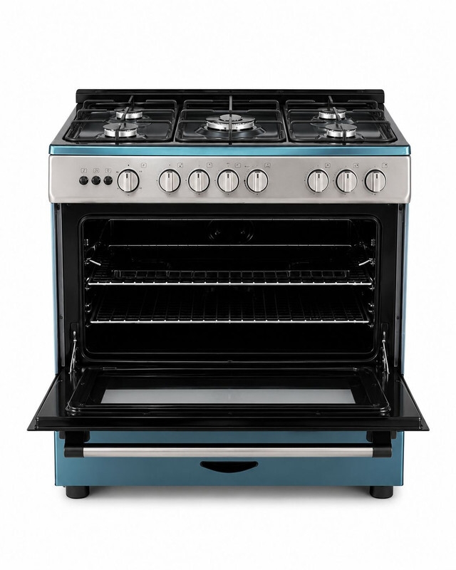 SMART TECHNOLOGY Cuisinière À Gaz 5 Feux Automatique Avec Four, Gril & Couvercle En Verre (STC-9060MS) Plateau Inclus - Inox - Garantie 6 Mois.-7