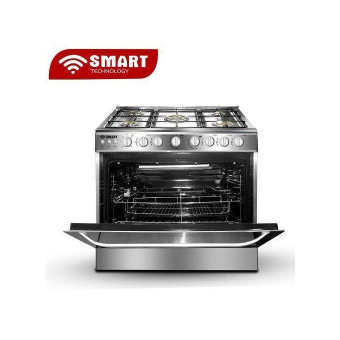 SMART TECHNOLOGY Cuisinière Couleur Silver 5 Feux Automatique Avec FOUR 90x60 Smart (STC-9060SC)-Garantie 6 Mois-3