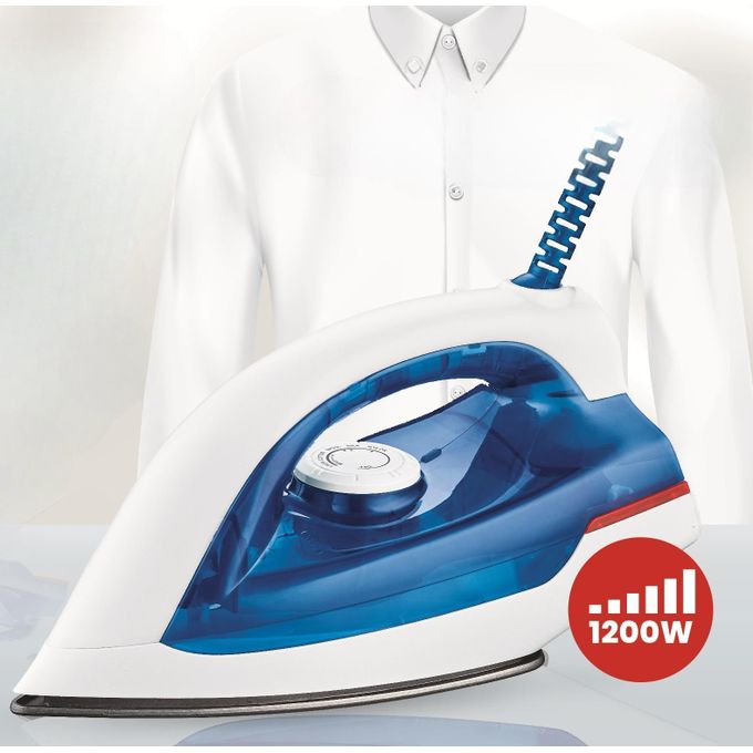 SMART TECHNOLOGY Fer À Repasser À Sec Smart (STPFR-5103) -Bleu /Blanc- Semelle Anti Adhésive /1200W/ Garantie 3 Mois.-2
