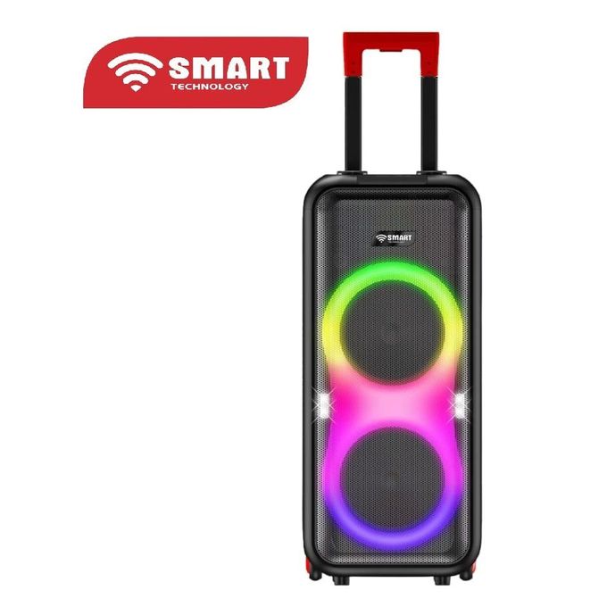 SMART TECHNOLOGY Haut-Parleur BOOM BOX (STHP-2008E)-Bluetooth/ USB /TF CARD / AUX/ 2 Micros -1 Télécommande /P.M.P.O POWER 10 000W / Noir-Garantie 3 Mois.-2