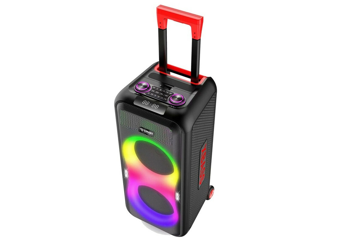 SMART TECHNOLOGY Haut-Parleur BOOM BOX (STHP-2008E)-Bluetooth/ USB /TF CARD / AUX/ 2 Micros -1 Télécommande /P.M.P.O POWER 10 000W / Noir-Garantie 3 Mois.-6