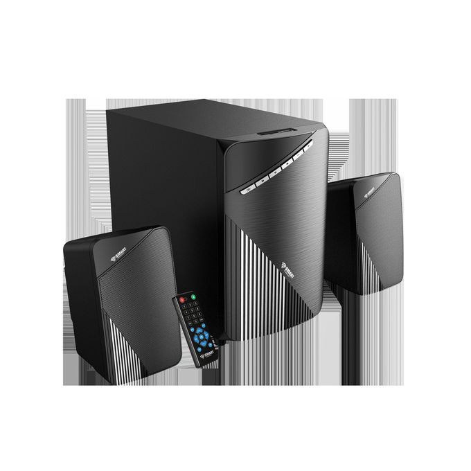 SMART TECHNOLOGY Haut-Parleur Multimédia 2.1 CH (STH-6677M) - 28W / LED/ Bluetooth/ AUX/ FM/ SD/ USB/ Télécommande/ Design Noir - Garantie 3 Mois.-4