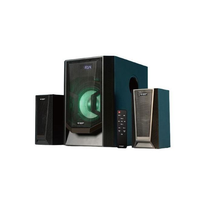 SMART TECHNOLOGY Haut-Parleur Multimédia 2.1 CH (STH-8877M) - 60W / LED/ Bluetooth/ AUX/ FM/ SD/ USB/ Télécommande/ Design Noir - Garantie 3 Mois.-3