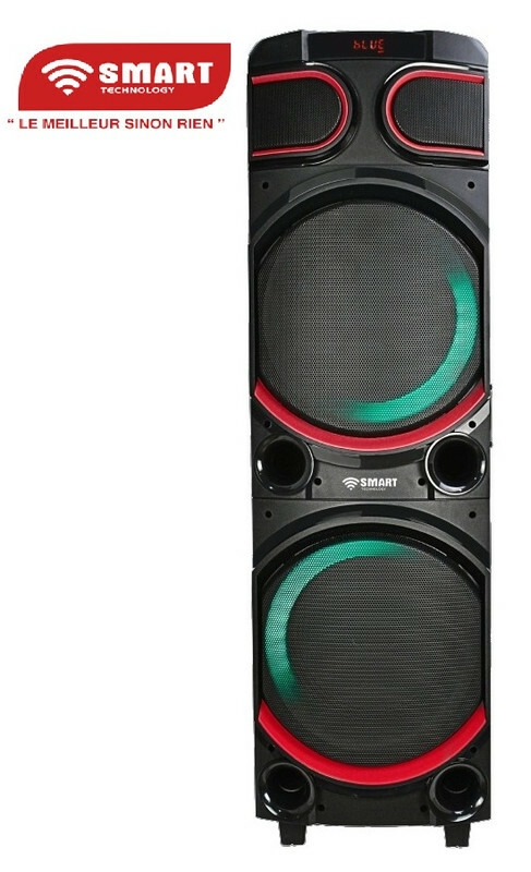SMART TECHNOLOGY Haut-Parleur Rechargeable -STHP-3080E -1000W- 2x10'' – Bluetooth – USB – AUX – 2xMicros – Télécommande – Noir –Garantie 3 Mois-4