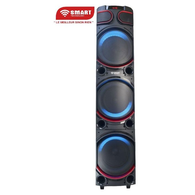 SMART TECHNOLOGY Haut-Parleur Rechargeable -STHP-3100E -1000W- 3x10'' – Bluetooth – USB – AUX – 2xMicros – Télécommande – Noir –Garantie 3 Mois-2