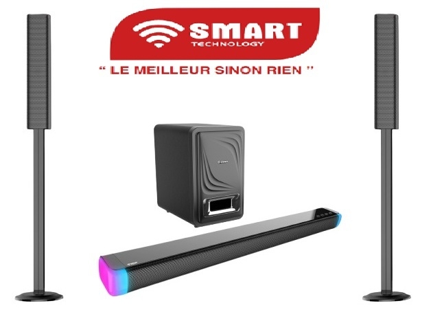 SMART TECHNOLOGY Home Cinéma + Barre De Son TV - STHA-2105E- 1000 W – Tactile Avec modes d'éclairage dynamiques et Télécommande - Caisson de Basses Sans Fil -3 Haut-parleurs – Noir- Garantie 3 Mois-8