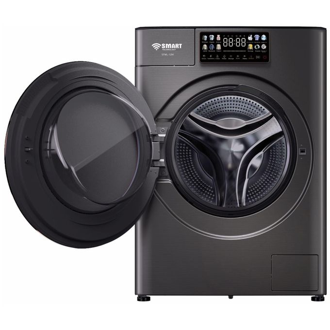 SMART TECHNOLOGY Machine A Laver 12 KG Automatique (STML-12M) -2000W- 1400 Tours/Minute- Gris - Garantie 6 Mois-3