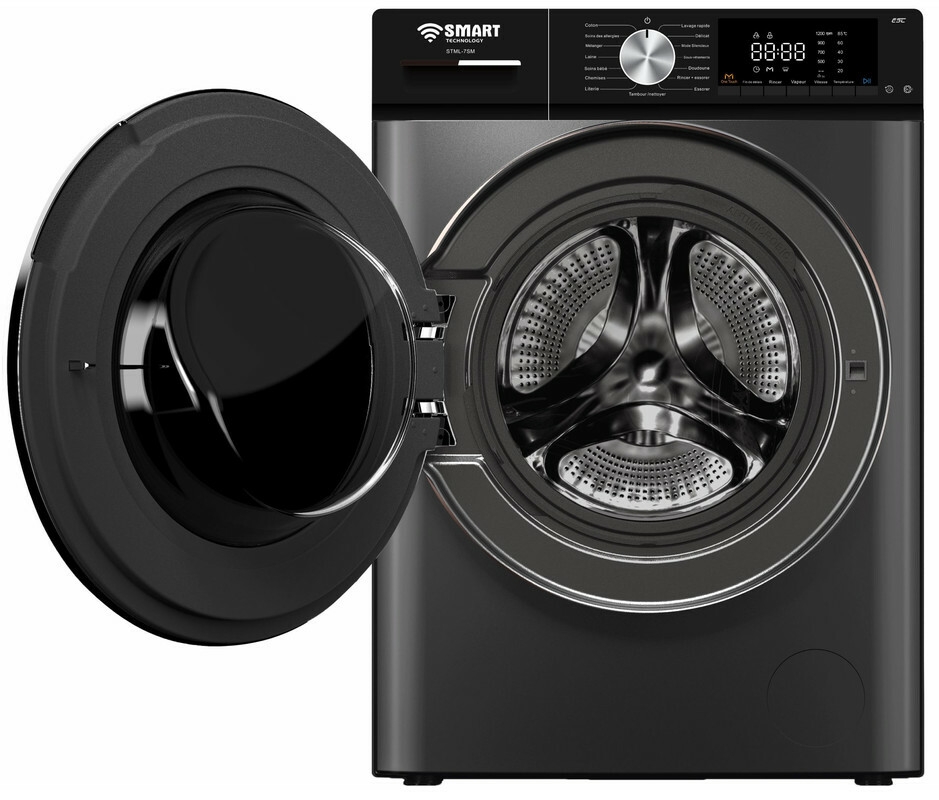 SMART TECHNOLOGY Machine A Laver 7KG Automatique/ Inverter (STML-7SM)-2000W- Gris - Garantie 6 Mois-4