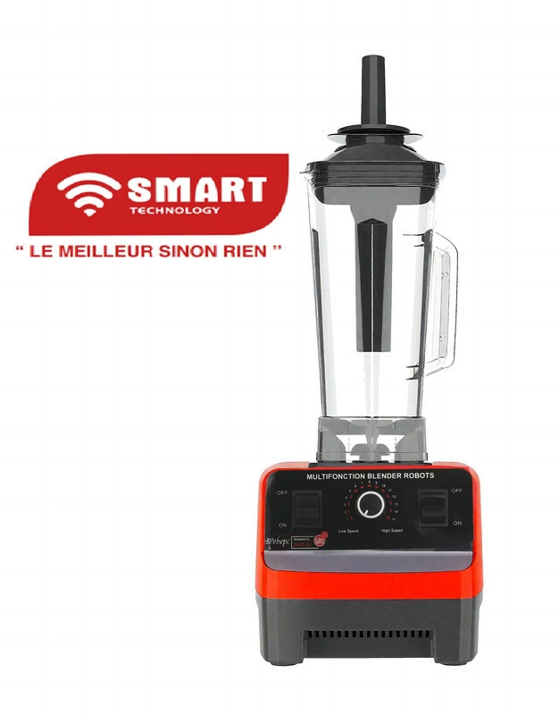 SMART TECHNOLOGY Mixeur Électrique Incassable Robots Rouge (STPE-8879) -Puissance TURBO 600W - 2.5L – 2 Vitesses- Garantie 3 Mois-4