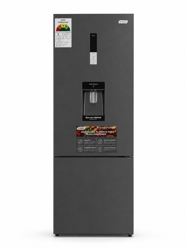 SMART TECHNOLOGY Réfrigérateur Combiné SMART 322L – STCB-7111M- Technologie NoFrost – Fontaine à Eau – 3 Tiroirs – Gris Élégant / Garantie 12 Mois-5