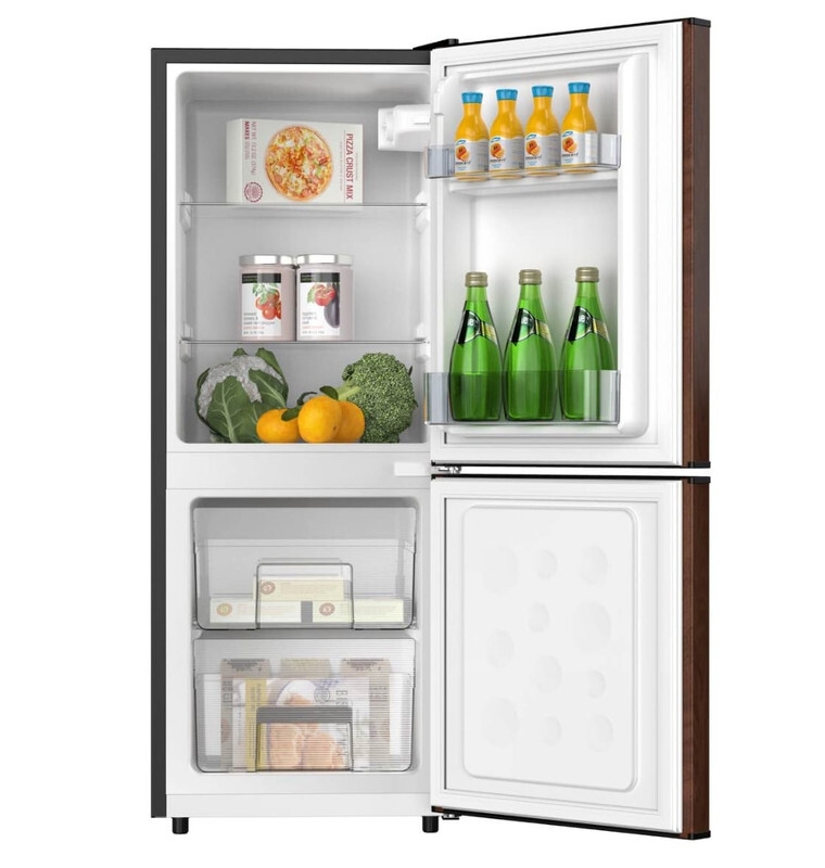 SMART TECHNOLOGY Réfrigérateur Combiné Smart 75 L – Modèle_STCB-137WOH – Design Couleur Boisée avec Double Tiroir- Garantie 12 Mois-5