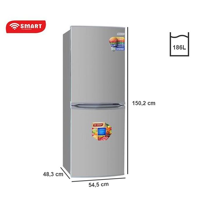 SMART TECHNOLOGY Réfrigérateur Combiné - STCB-277H - 186 L - Gris - 12 Mois Garantie.-2