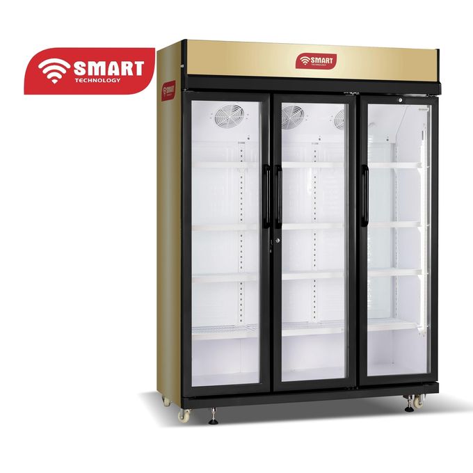 SMART TECHNOLOGY Refroidisseur Vertical Vitré 3 Battants - STCDV-3300 - Avec Clef - 923L - Blanc-Noir - 12 Mois De Garantie-2